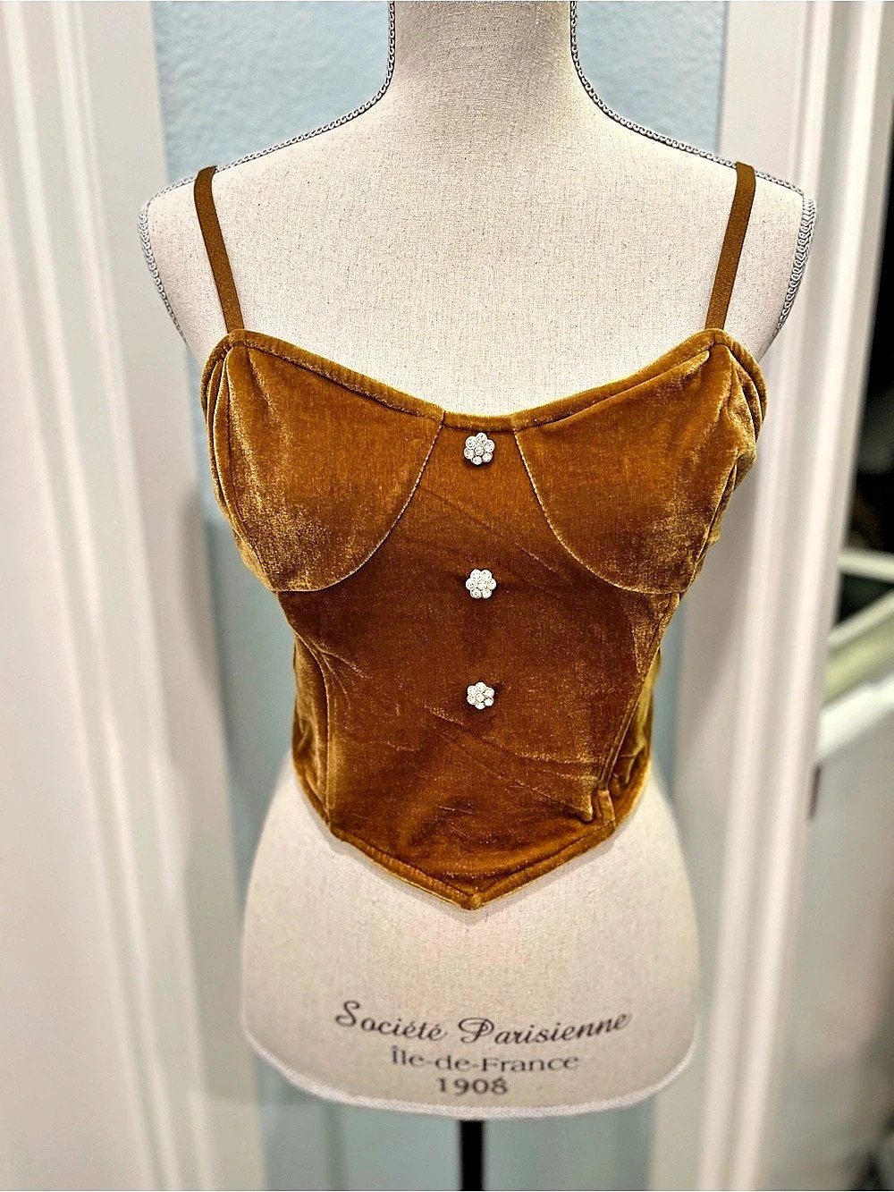 Forever 21 Velvet Bustier Camisole Corset Size Medium